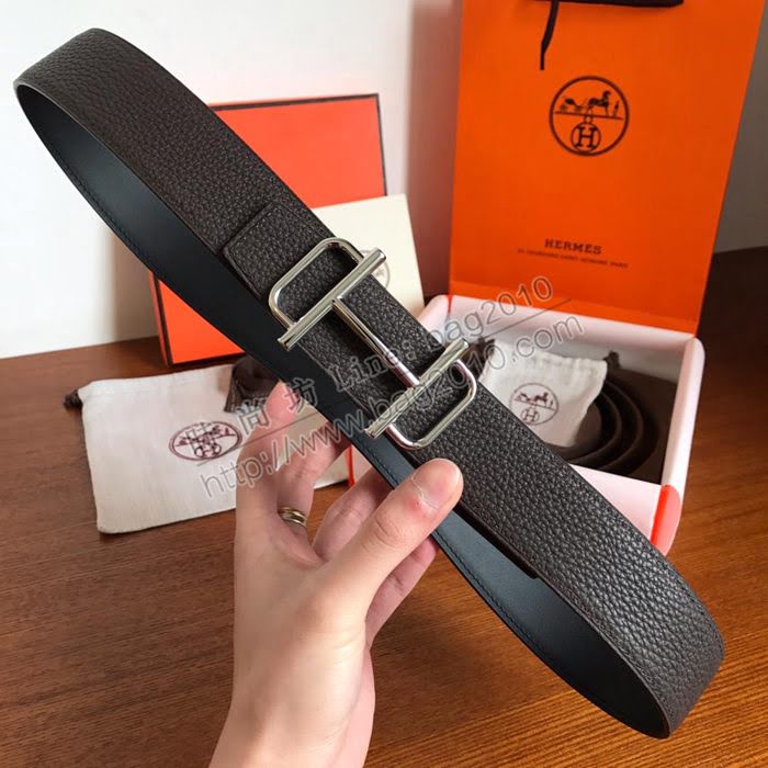 HERMES皮帶 專櫃同步 Hermes-Royal皮帶扣 進口togo小牛皮 雙面皮腰帶 愛馬仕男士皮帶  hgh1956